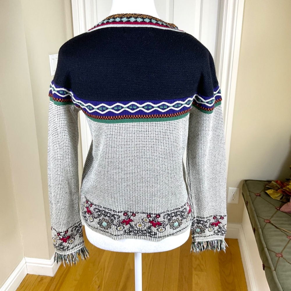 Aldomartins Sweatshirt Top Fair Isle Wool Blend (6) - Picture 4 of 9